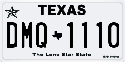 TX license plate DMQ1110