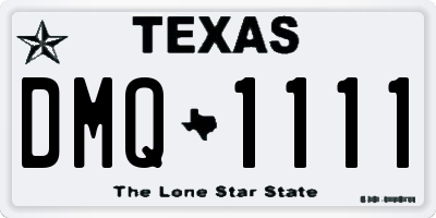 TX license plate DMQ1111