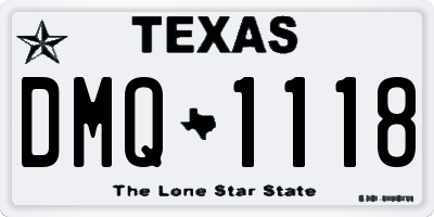 TX license plate DMQ1118