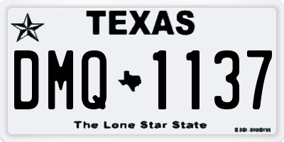 TX license plate DMQ1137