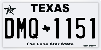 TX license plate DMQ1151