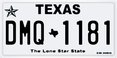 TX license plate DMQ1181