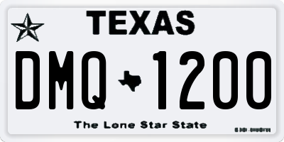 TX license plate DMQ1200