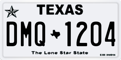 TX license plate DMQ1204