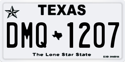 TX license plate DMQ1207