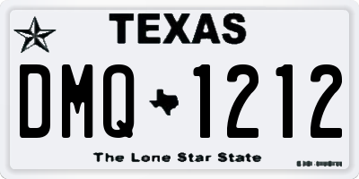 TX license plate DMQ1212