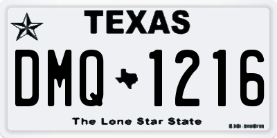 TX license plate DMQ1216