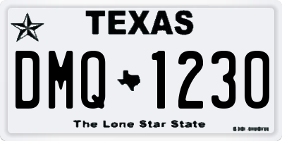 TX license plate DMQ1230
