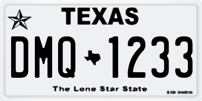 TX license plate DMQ1233