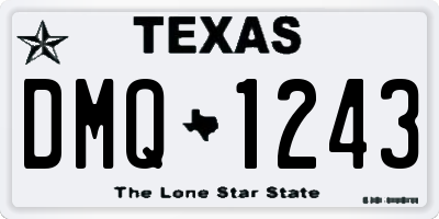 TX license plate DMQ1243