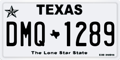 TX license plate DMQ1289