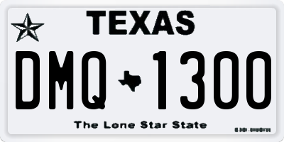 TX license plate DMQ1300