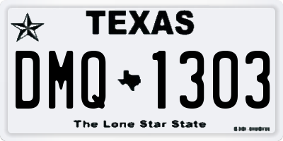 TX license plate DMQ1303