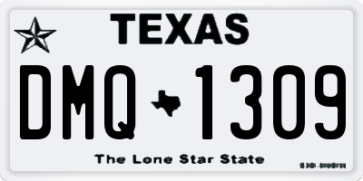 TX license plate DMQ1309