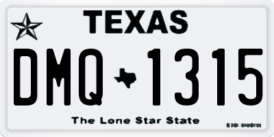 TX license plate DMQ1315