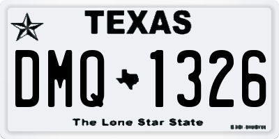 TX license plate DMQ1326