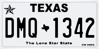 TX license plate DMQ1342