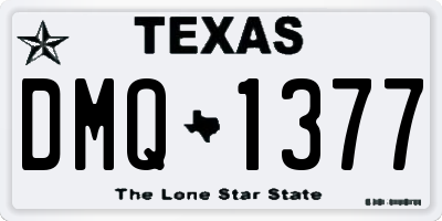 TX license plate DMQ1377