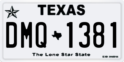 TX license plate DMQ1381