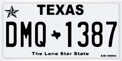 TX license plate DMQ1387