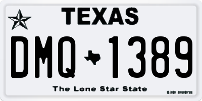 TX license plate DMQ1389