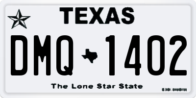 TX license plate DMQ1402