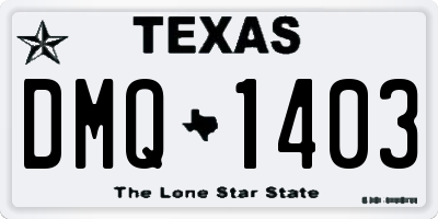 TX license plate DMQ1403