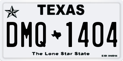 TX license plate DMQ1404