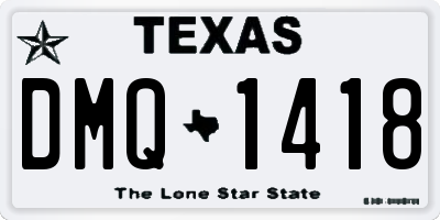 TX license plate DMQ1418