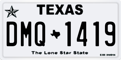 TX license plate DMQ1419