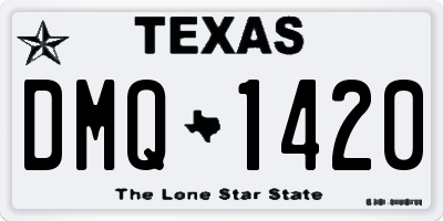 TX license plate DMQ1420