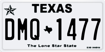 TX license plate DMQ1477