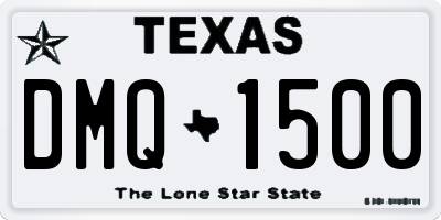 TX license plate DMQ1500