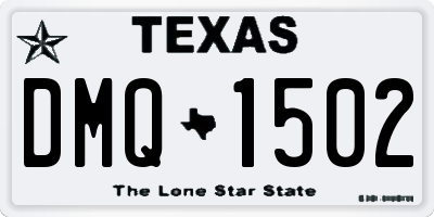 TX license plate DMQ1502