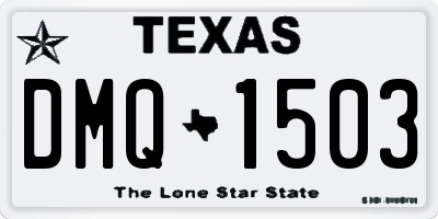 TX license plate DMQ1503