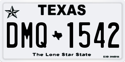 TX license plate DMQ1542