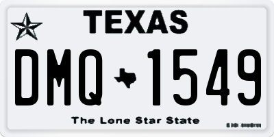 TX license plate DMQ1549