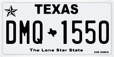 TX license plate DMQ1550