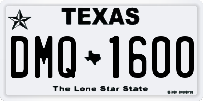 TX license plate DMQ1600