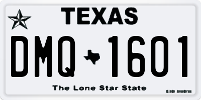 TX license plate DMQ1601