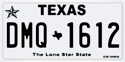 TX license plate DMQ1612