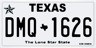 TX license plate DMQ1626