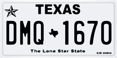 TX license plate DMQ1670