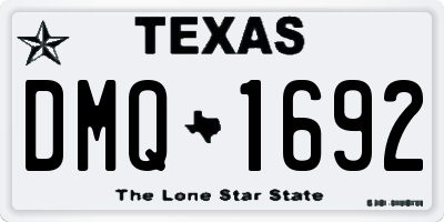 TX license plate DMQ1692