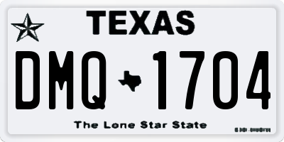 TX license plate DMQ1704