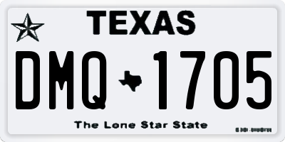 TX license plate DMQ1705