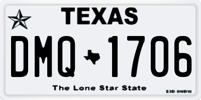 TX license plate DMQ1706