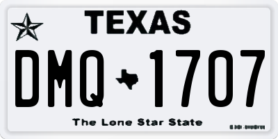 TX license plate DMQ1707