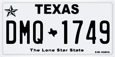 TX license plate DMQ1749