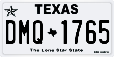 TX license plate DMQ1765